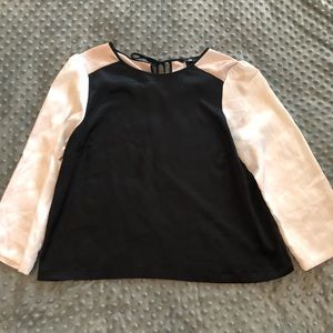 3/4 length sleeve black and white H&M blouse